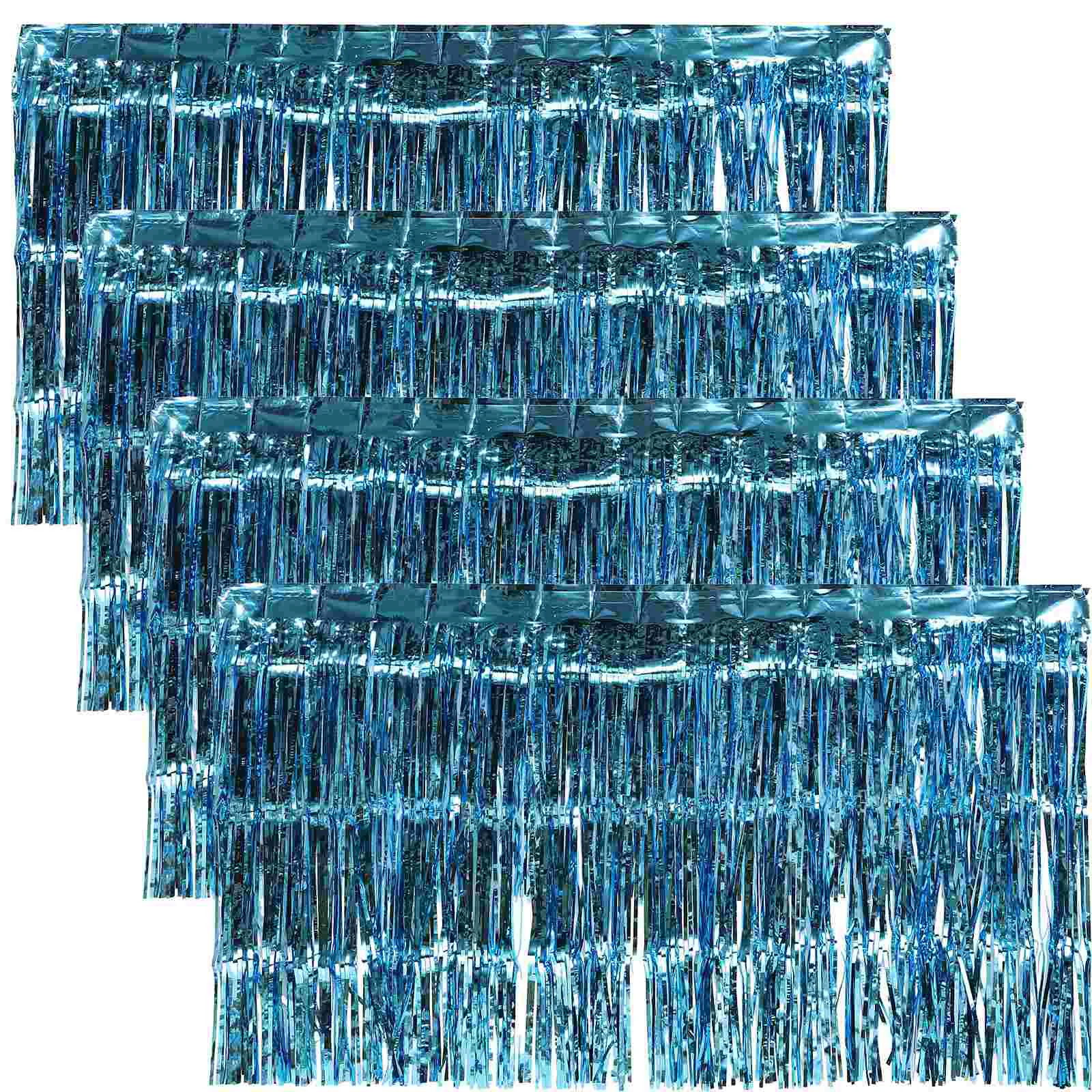 

4Pcs Shiny Tinsel Tassel Table Skirt Fringe Table Skirt Party Event Decoration