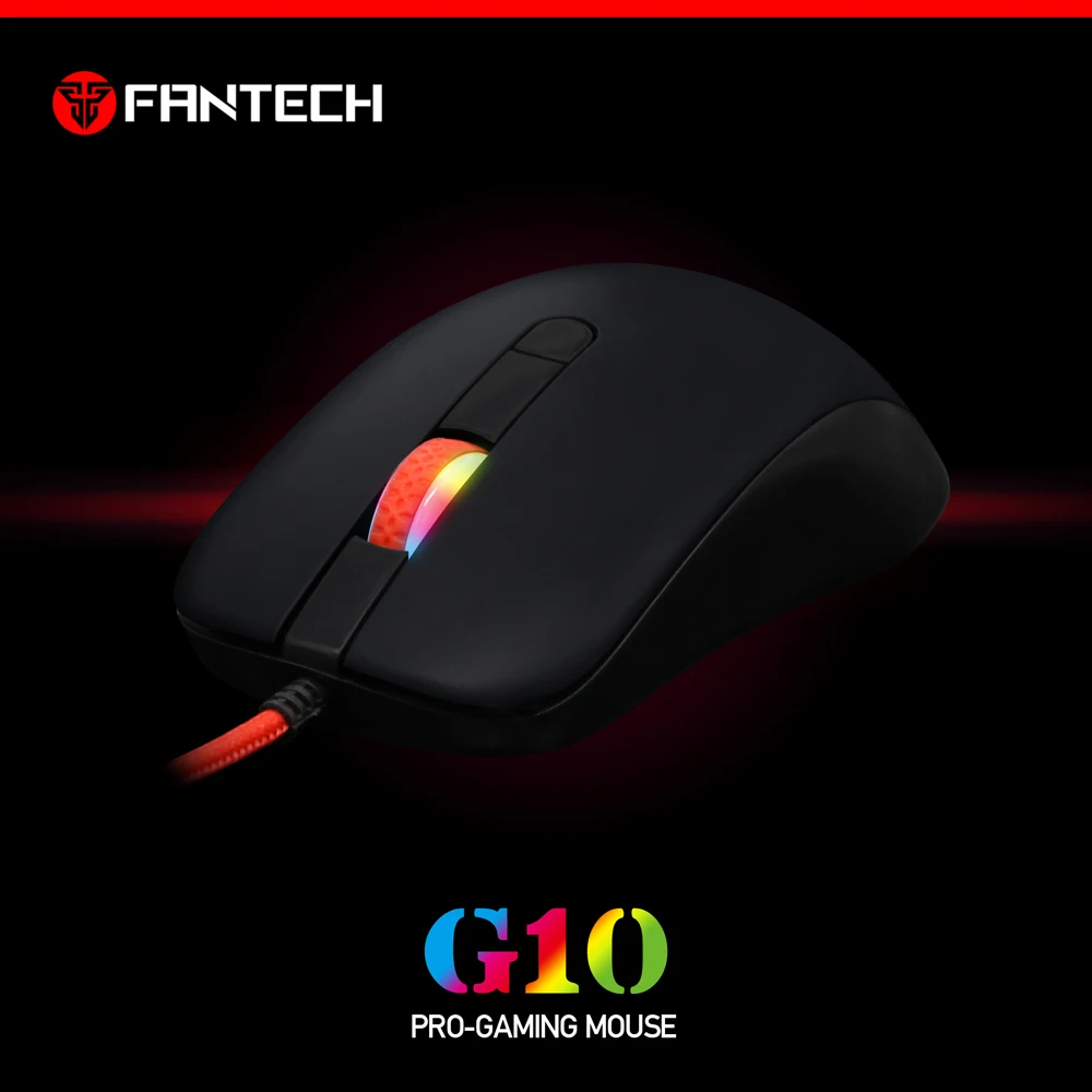Проводная оптическая мышь FANTECH G10, Регулируемая DPI и 3M переключатель, эргономичный дизайн, 30 г, Ультралегкая мышь для ПК, ноутбука