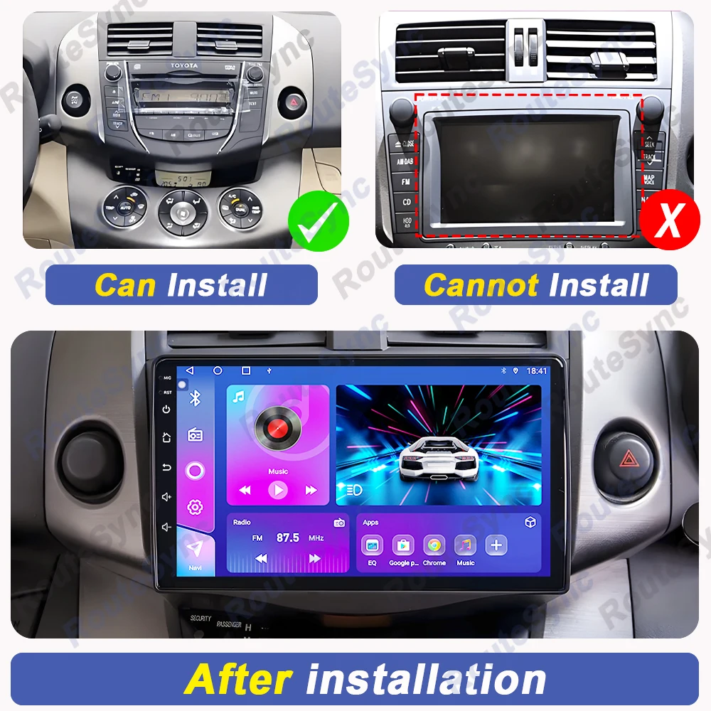 Фото Android Carplay Auto для Toyota RAV4 Rav 4 2005-2009 2010 2011 2012 2013 Автомобильный радиоприемник Мультимедийный GPS-плеер Стерео WIFI 4G BT DSP №2