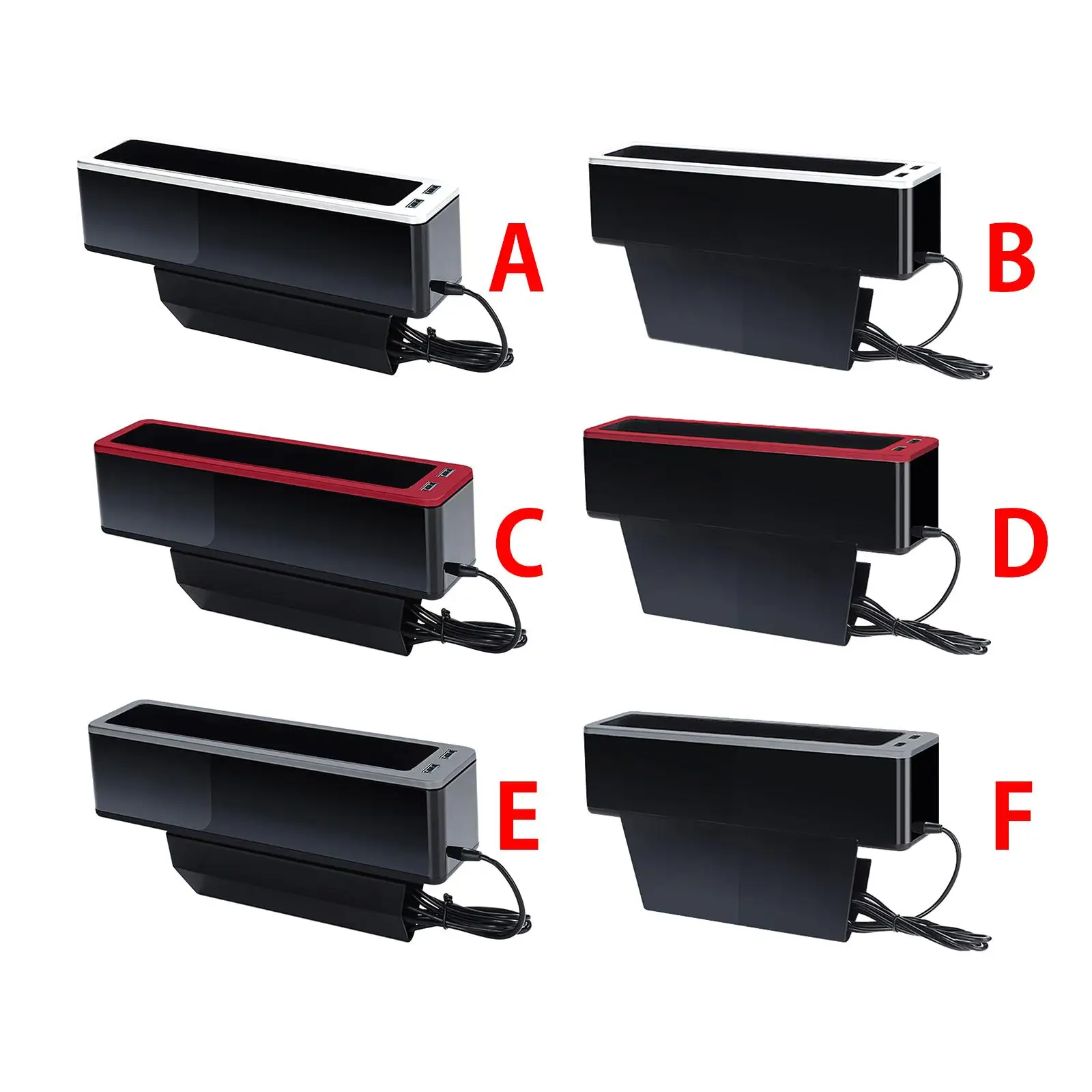 

Universal Gap Filler , Dual USB Hole Tidying Seat Organizer Durable Fast Charging Gap Catcher Fits for Phones Keys Coin
