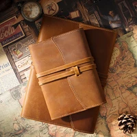 2022 a5 cowhide protective cover leather fixed page hand account book jacket notebook spot