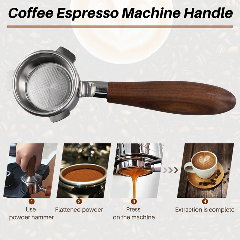 Бездонный портафильтр 54 мм с полым резным ручкой для Breville Barista Series/Bambino Plus/Infuser из