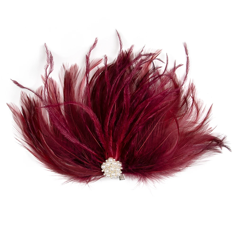 

Natual Flower Ostrich Feather Corsage Handmade Hair Fabric Flower Brooch Pin for Dress Lapel Collar Wedding Clothing Accessories