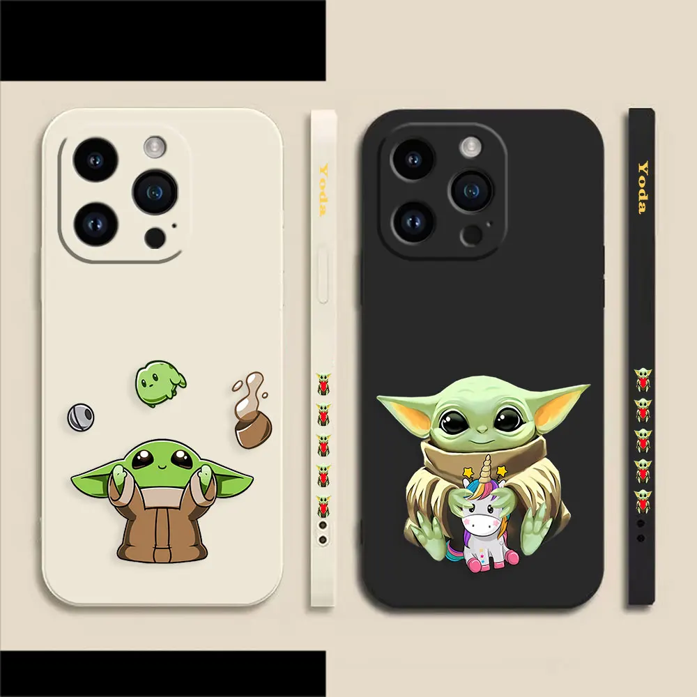 

Disney Baby Yoda Phone Case For Apple iPhone 14 13 12 11 Pro XS Max Mini X XR SE 7 8 6 6S Plus Colour Liquid Case Funda Shell