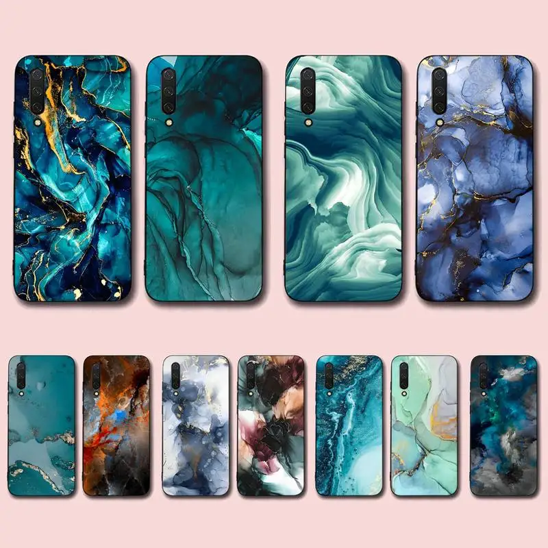 

FHNBLJ Watercolor Marble Phone Case for Xiaomi mi 5 6 8 9 10 lite pro SE Mix 2s 3 F1 Max2 3