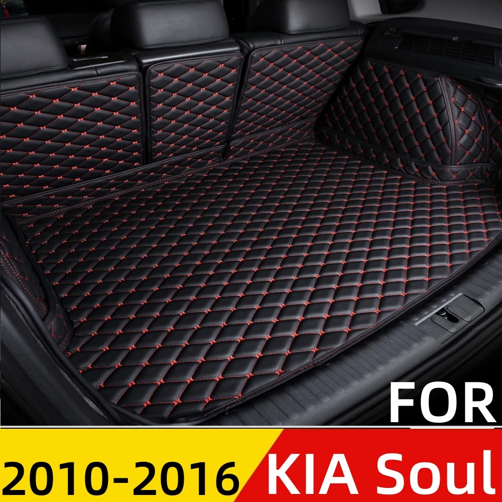 

Коврик для багажника автомобиля KIA Soul 2010-16, для любой погоды, XPE, кожаный, под заказ, задние части для груза, коврик, подкладка для багажника
