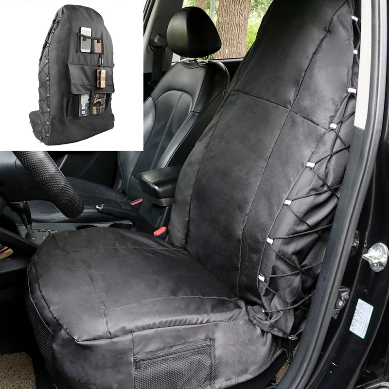 

TIROL T22464 Waterproof Universal Car Bucket Seat Cover Multi-Pockets Organizer