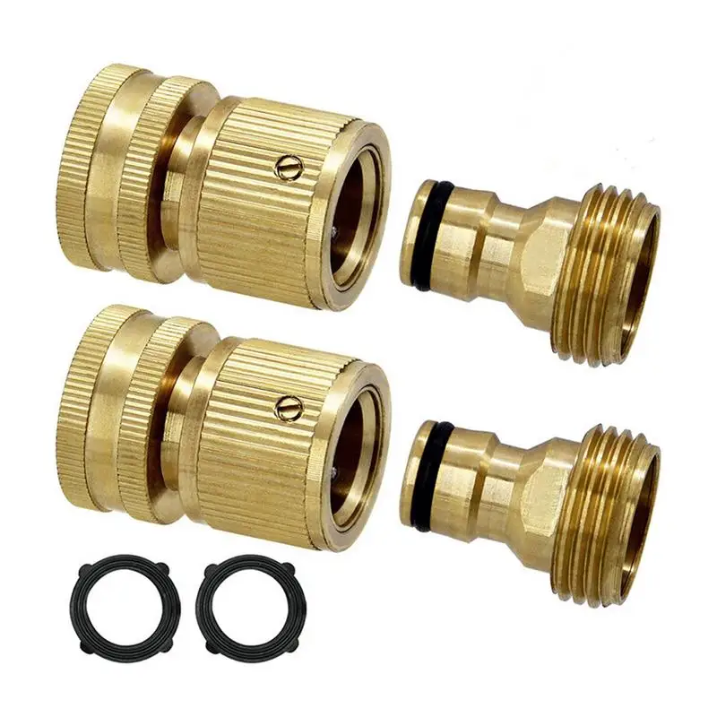 

Hose Connectors Solid Brass Garden Faucet Adapter Hose Fitting For Faucets Lawn Sprinklers Watering Devices Easy Connect