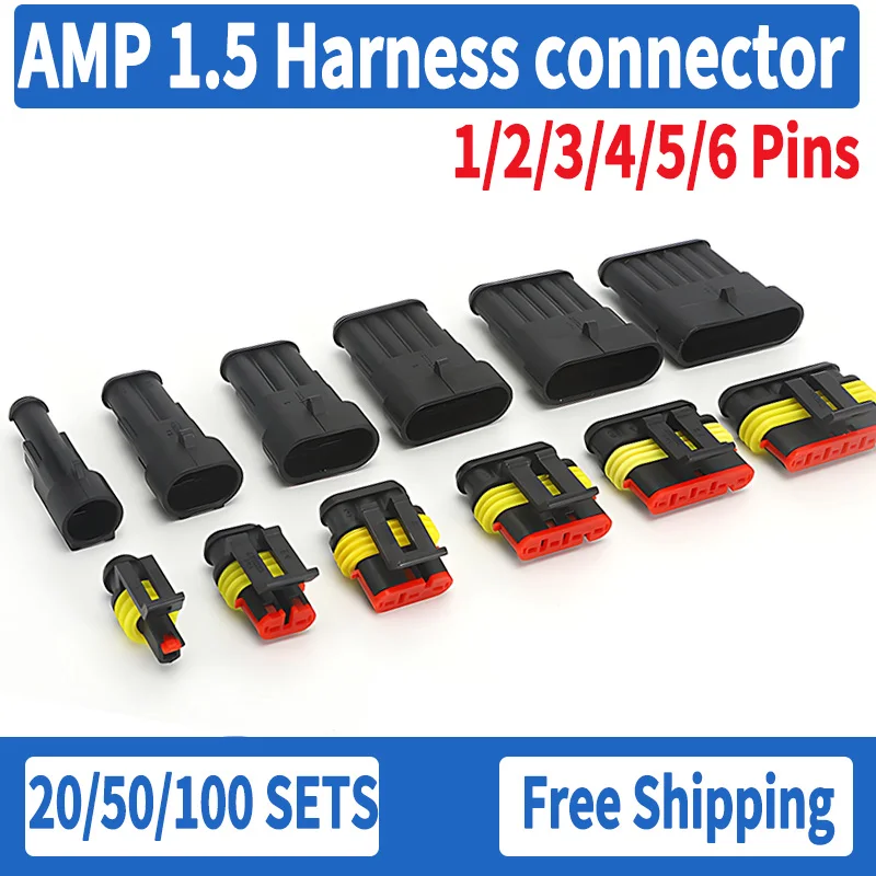 Водонепроницаемый автомобильный разъем AMP/TE серии 1 5 1P 2P 3P 4P 5P 6P