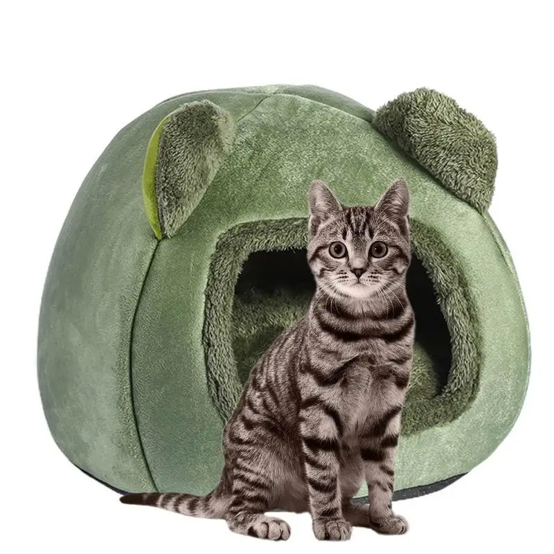 

Пещера для кошек зимняя теплая Лежанка для кошек креативная кровать для собак уши панды домашняя кровать для маленьких собак и кошек удобна...