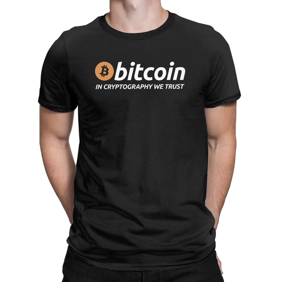 

Мужская футболка с принтом биткоина в криптографии, мы доверяем криптовалюте, футболка с юмором, футболки с коротким рукавом, взрослые топы ...