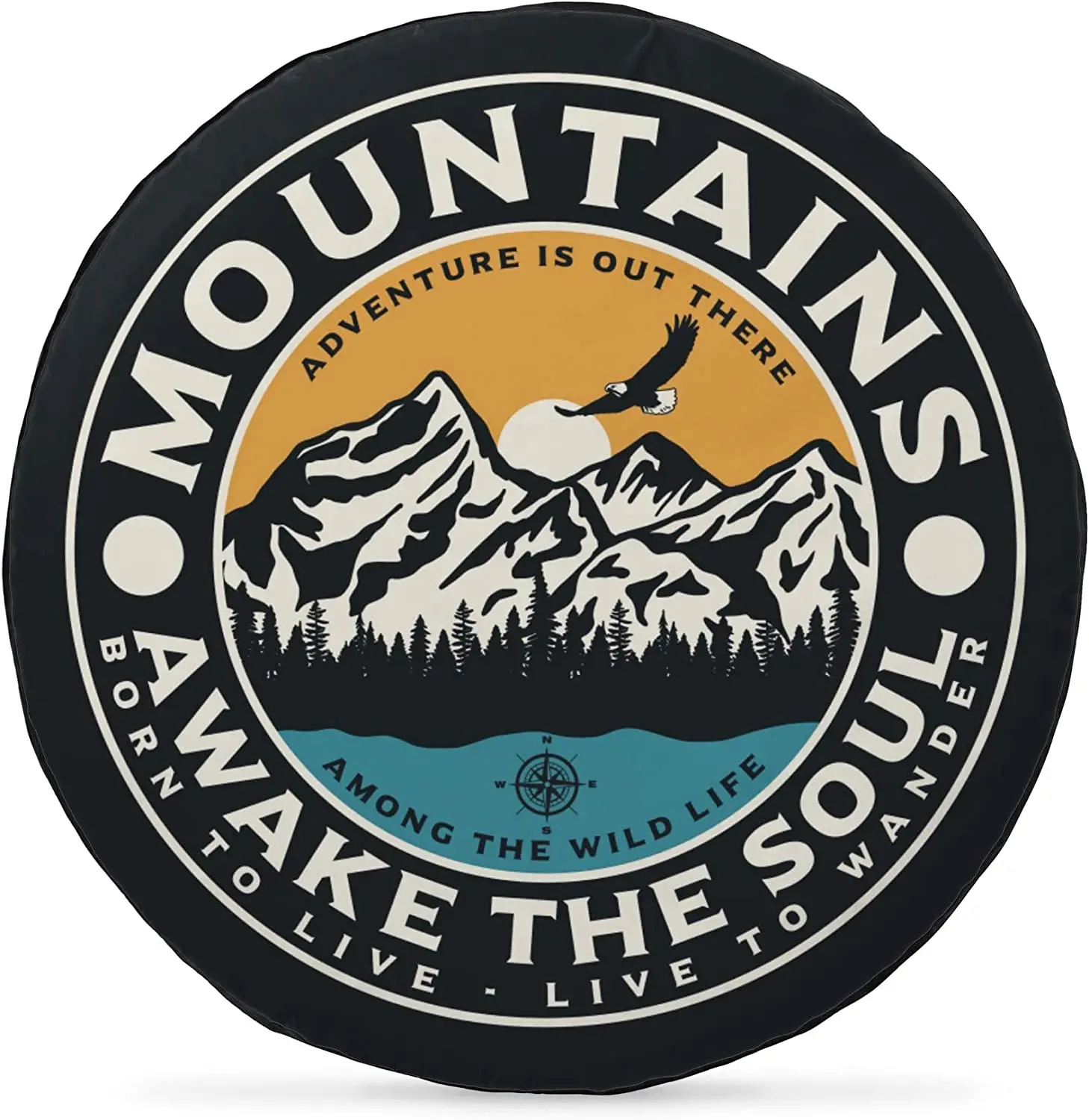 

Mountains Adventure Awake The Soul Spare Tire Cover Wheel Protectors Weatherproof DustProof UV Sun Universal for Trailer Rv SUV