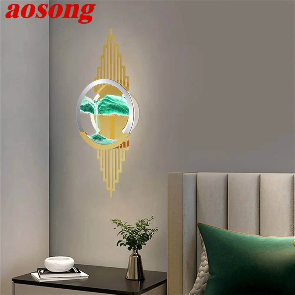 

AOSONG Hourglass Wall Lamp LED 3 Colors Interior Sconce Light Creative Design for Modern Home Living Bedroom Decor