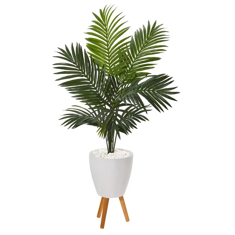 

Artificial Tree in White Planter with Stand, Green