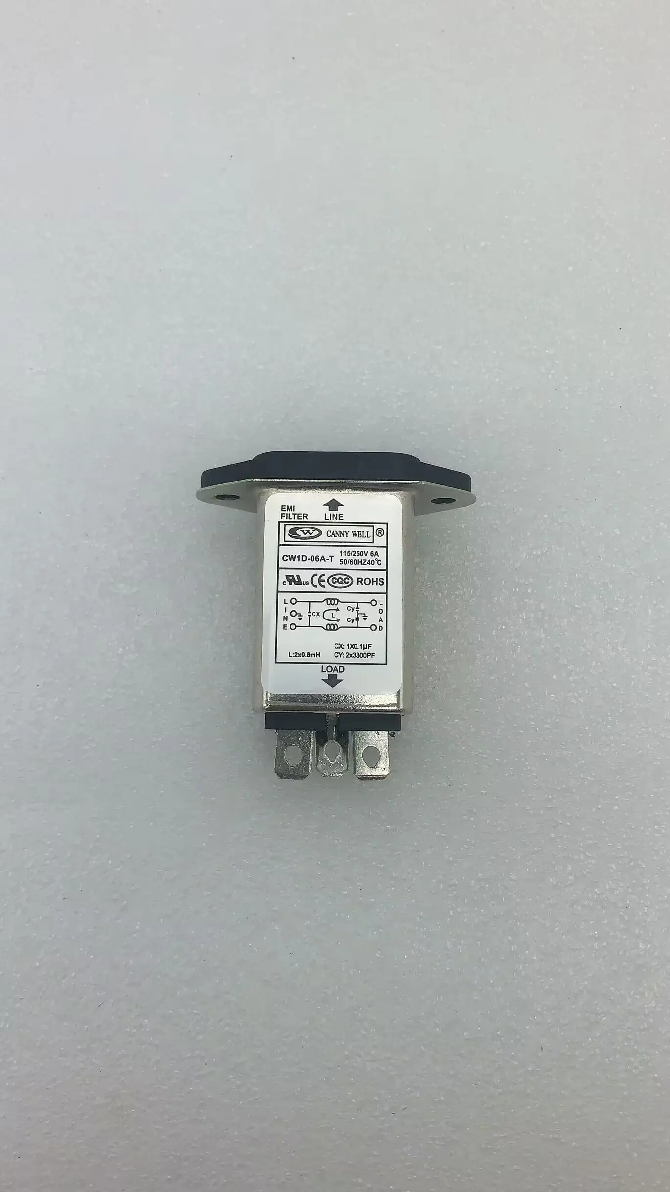 Крепление шасси IEC 320 C14 сетевой фильтр EMI AC 115V/250V 6A -YD
