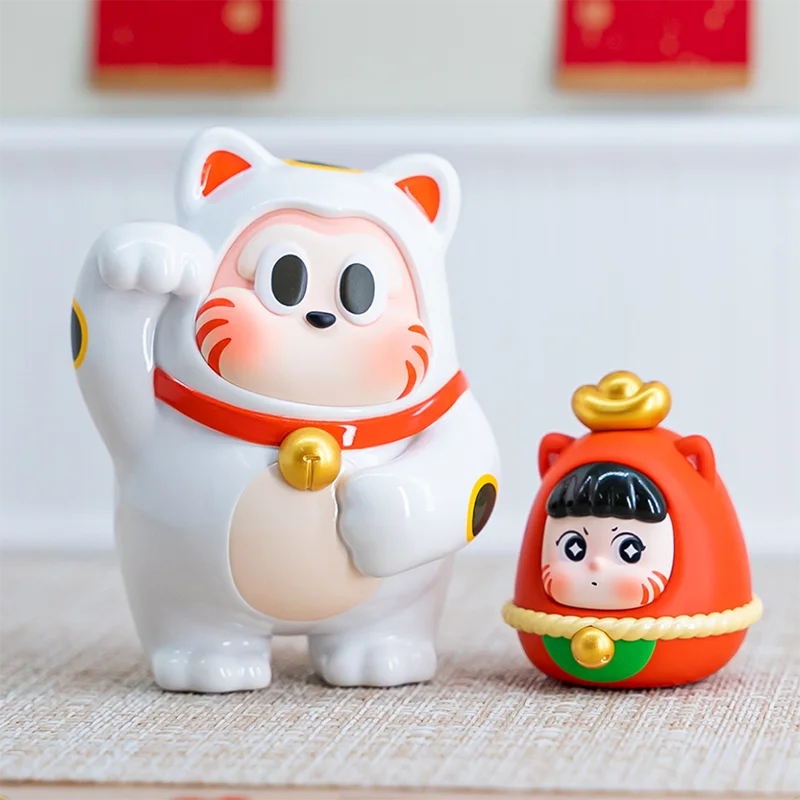 Скрытый WOOO THE SLLO X ROBAO Dharma счастливая кошка коллекционные игрушки орнаменты каваи