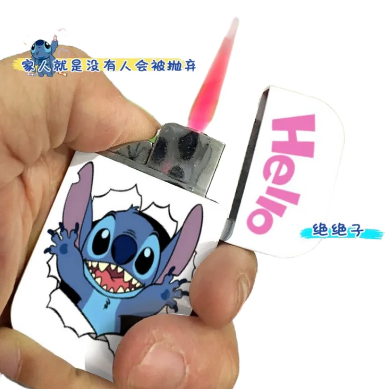 

Stitch cartoon cute pink flame lighter personality high value female ins creative windproof send boyfriend anime birthday gift