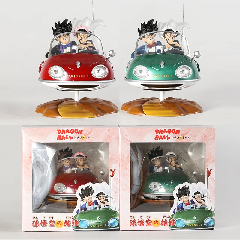 

Dragon Ball Z Goku Chichi Wedding Driving Capsule Corp Car Light Up Figure Collectible Model Toy