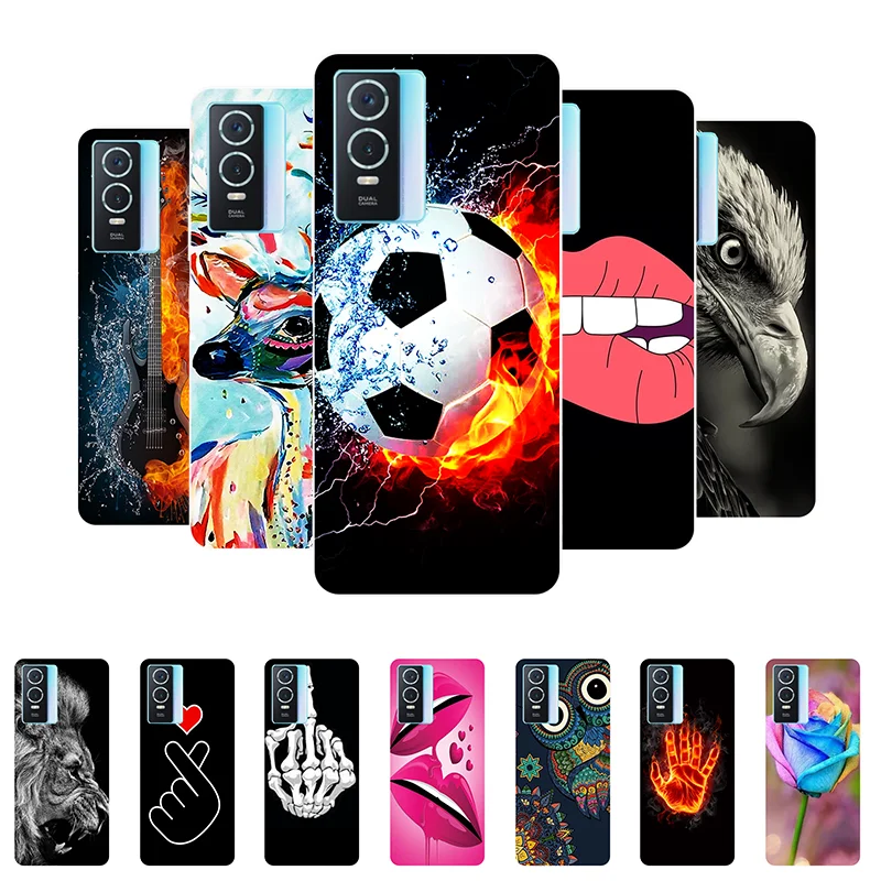 

For Vivo Y76 5G Case Football Soft Silicone Back Cases for Vivo Y76 5G 6.58" Phone Cover for Vivo V2124 etui Y 76 5G