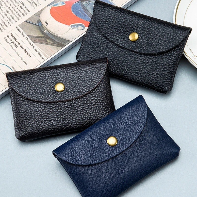 

PU Leather Credit Business Mini Card Wallet Men Women Smart Card Holder Slim Money Case Coin Purse Small Soft Leather Bag