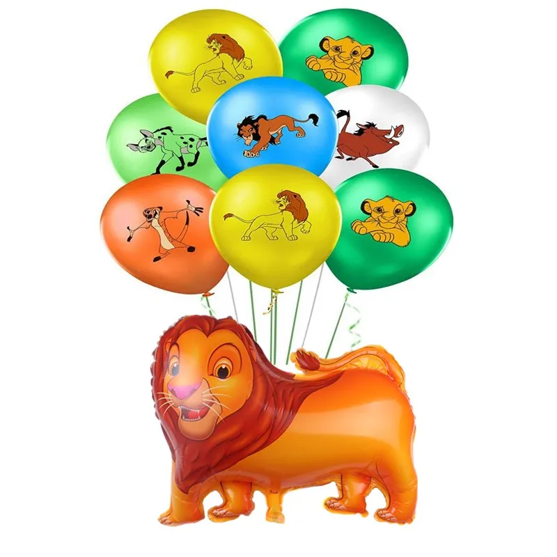 

13pcs Lion King Kids Birthday Party Simba Hakuna Latex Balloons Baby Shower Lion Guard Jungle Animals Helium Globos Decor Supply