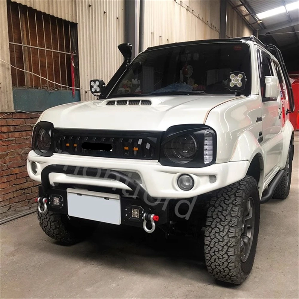 

Для Suzuki JIMNY JB43 2012-2018 передний бампер Гриль маска радиатор зеркальная крышка светодиодные автомобильные аксессуары для автомобиля
