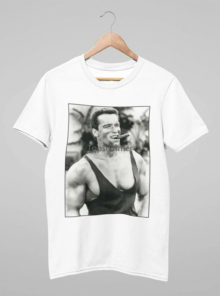 

Arnold Schwarzenegger Arnie T Shirt Cigar Predator Terminator Birthday Present