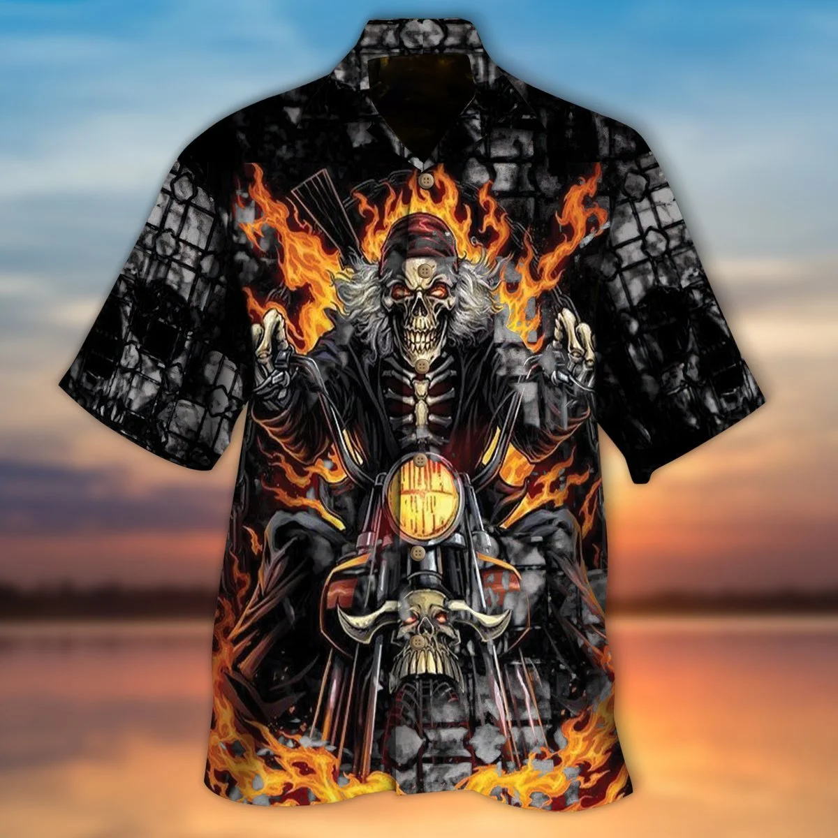 

2022 Men's Summer Hawaiian Shirts 3d Skull Men's Shirt Casual Short Sleeves Loose Casual Fashion Short Sleeve Tops Male Clothes