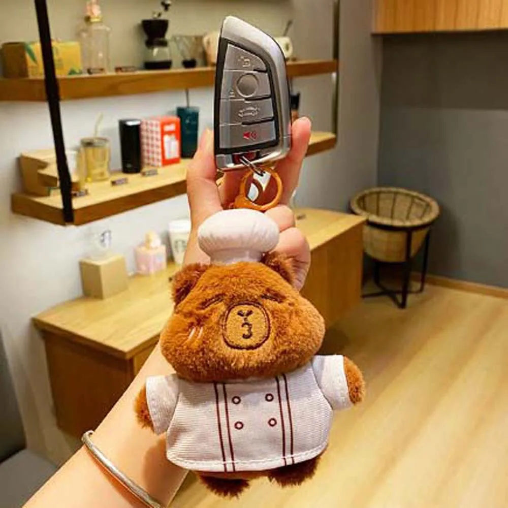 Украшение для рюкзака плюшевый брелок капибара полиция шеф-повар пожарный