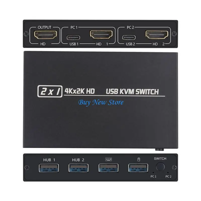 Фото Заглушки 20ce и воспроизведение 2PORT HDTV KVM Switcher с HDCP 1.4, поддержка USB Hubs для мониторинга хостов. Общие клавиатуры, №2