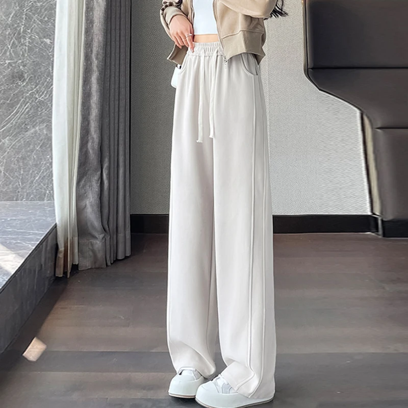 Женские прямые повседневные брюки Осень-зима 2024 свободные спортивные винтажные