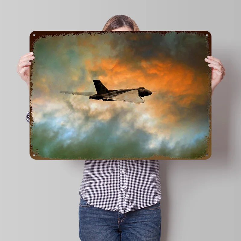 Фото Постер с изображением Avro Vulcan XH558, индивидуальный дизайн, ретро-винтажные металлические таблички для современного домашнего декора, роскошный декор для дома №1