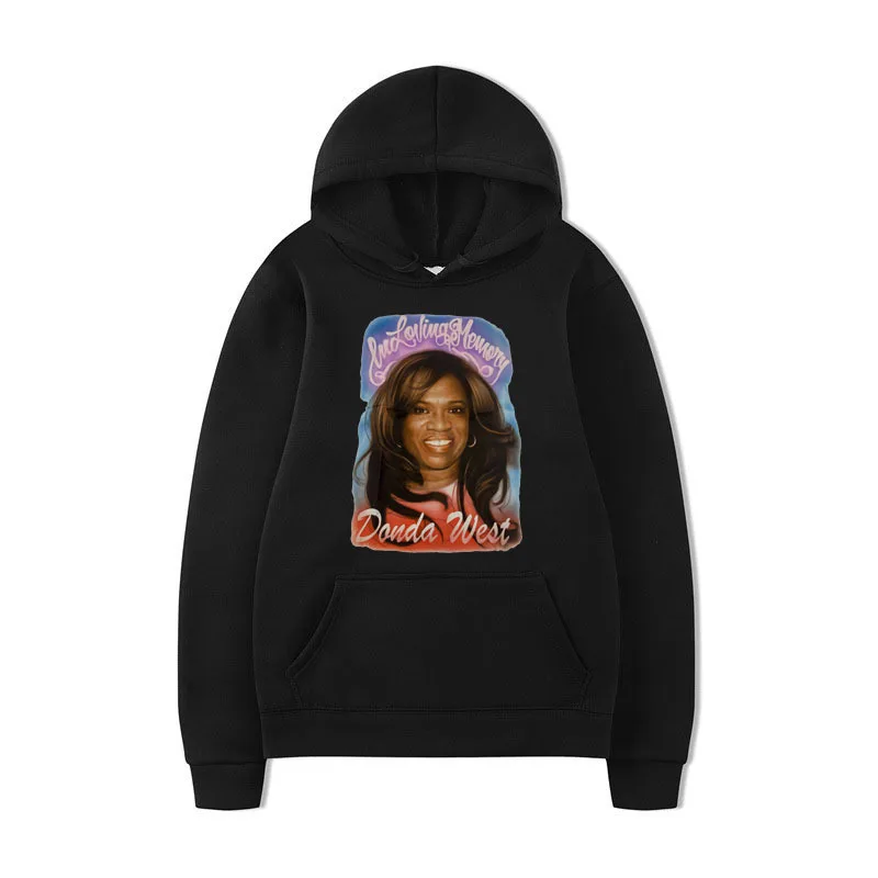 Rapper Kanye West Mother Commemorative Printed Hoodies Men Hip Hop Fashion Sweatshirts Oversized Retro Harajuku Pullover Male