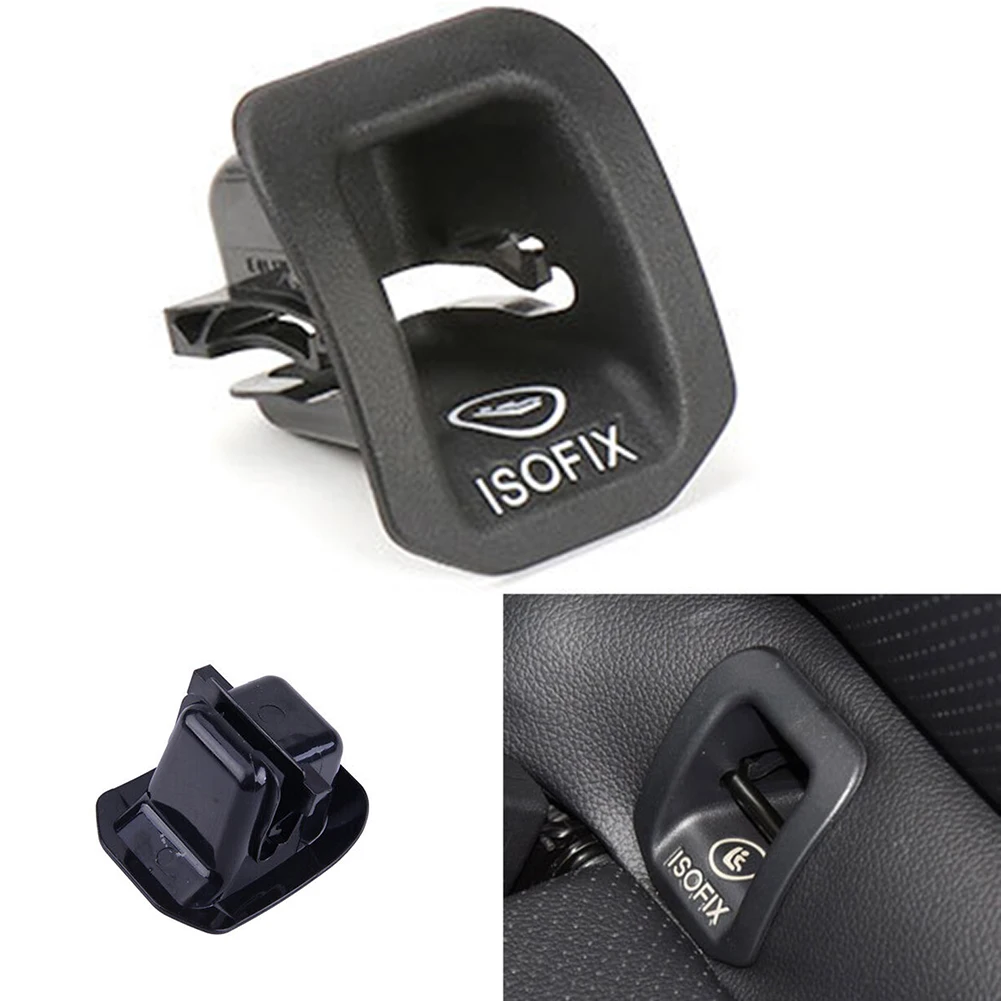 

1pc ABS Rear Seat Black ISOFIX Latch Guide Groove Switch Cover Mount Cover For Mercedes A CLA GLA Class W176 7.3x6 Cm Car Belts