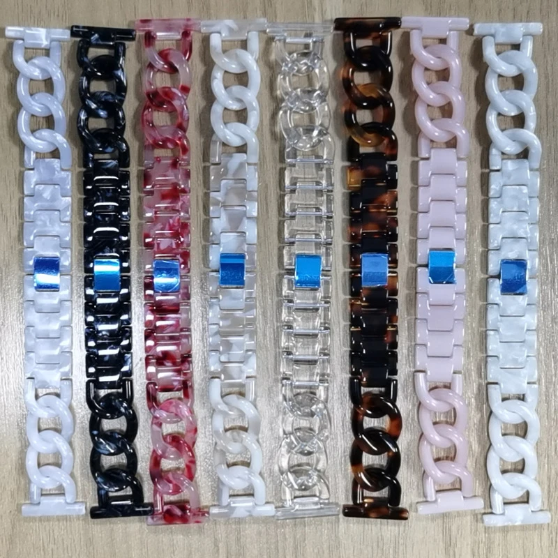 Resin Strap 20 22mm Band for Samsung Galaxy Watch 3 Bracelet for HUAWEI Watch GT2 42mm Iwatch Series 7 8 SE 6 5 4 Women Belt