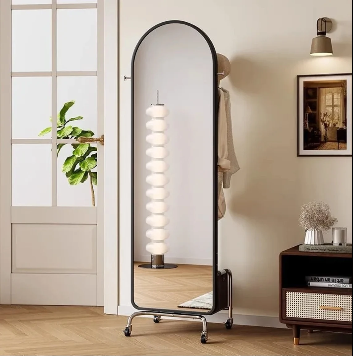 Вешалка для пола многофункциональная вращающаяся подставка одежды с колесами