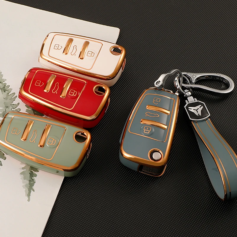 

Soft TPU Car Remote Key Case Cover Shell Fob Keychain for Audi A3 8P A4 B7 B8 B5 B9 B6 A1 A5 Q7 Q5 A6 TT Q3 S3 A7 A8