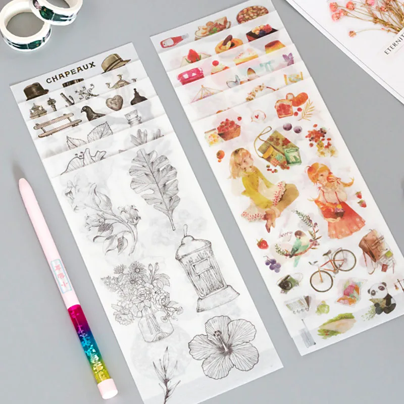 Наклейки для скрапбукинга 3 листа в упаковке наклейки из бумаги васи стикеры