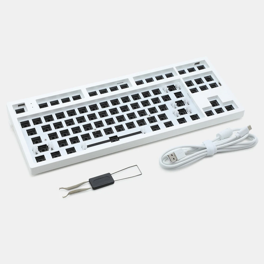 

Сменные Компьютерные клавиатуры для Flesports MK870, мягкая RGB светодиодная механическая клавиатура, набор «сделай сам» со спутником