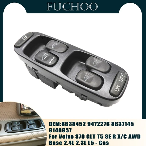 Автомобильные аксессуары для Volvo S70 GLT T5 SE R X/C AWD Base 2.4L 2.3L L5 - Gas 1998-2000 8638452 главный выключатель стеклоподъемника