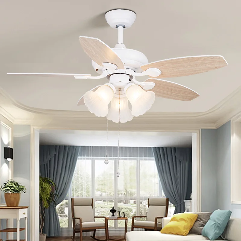 

Led Ceiling Fan Pendant Lamp Light Chandelier Art American country idyllic European antique electric living dining room glass