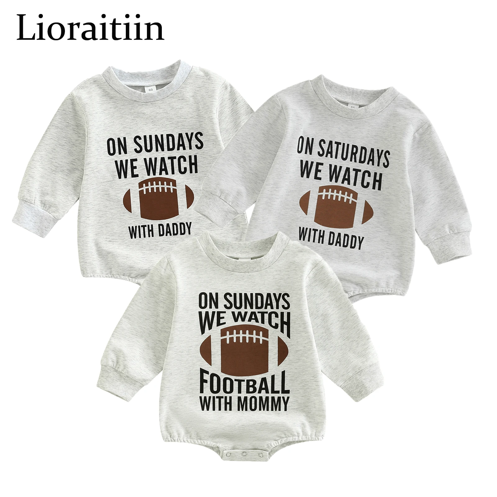 2022-08-11 Lioraitiin 0-18M Infant Baby Girls Boys Romper Rugby Letters Print Long Sleeve Jumpsuits Spring Autumn Clothes