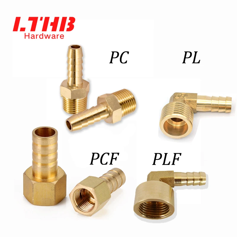 Pagoda Connector 6 8 10 12 14mm Hose Barb Gas Connector Hose Tail Thread 1/8 1/4 3/8 1/2 Inch Thread Brass Water Pipe Fittings
