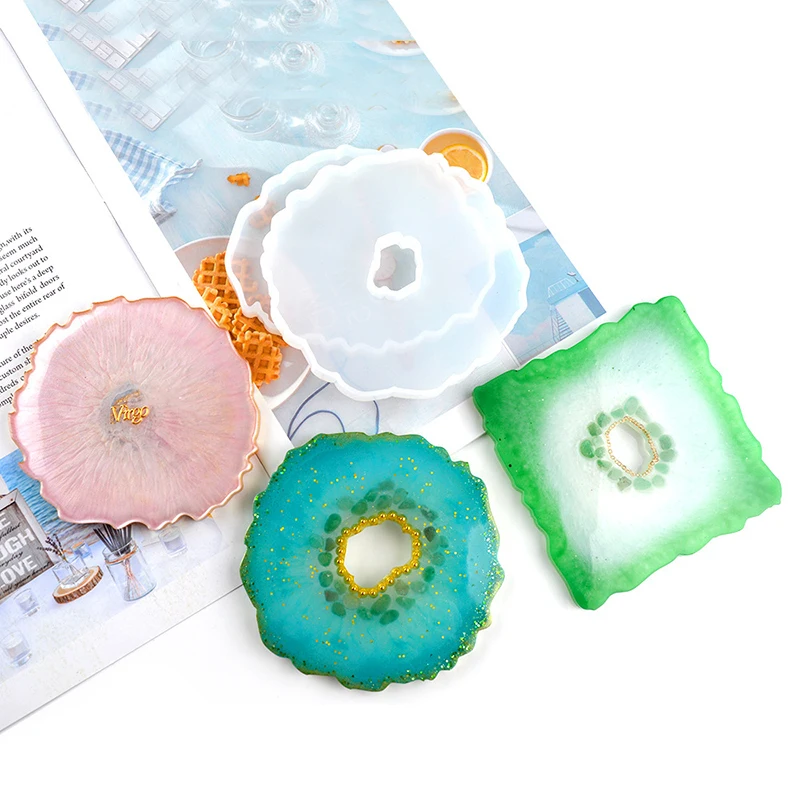 

Creative Crystal Resin Coaster Cup Mat Silicone Molds Portable Diy Crystal Resin Web Unviersal Craft Art Supplies Home Decor