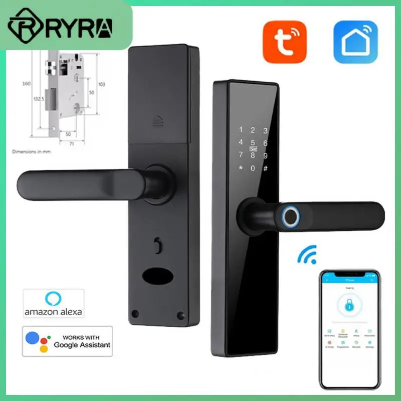 

Multi-language With Biometric Fingerprint Electronic Smart Door Lock Tuya App Remote Password Lock Unlocking Keyless Lock Wifi