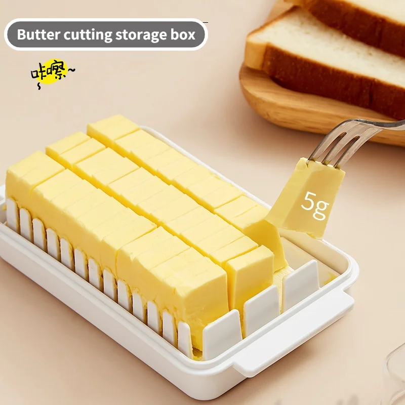 

Household butter auxiliary dicing box cheese cheese cheese unpacking refrigerated storage box, storage box transparent with lid