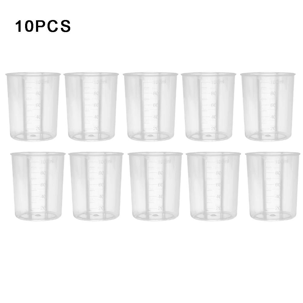 

10pcs Measuring Cup 100ml Transparent Double-Scale Graduated Container For Kitchen Laboratory Gadgets Measuring Tool