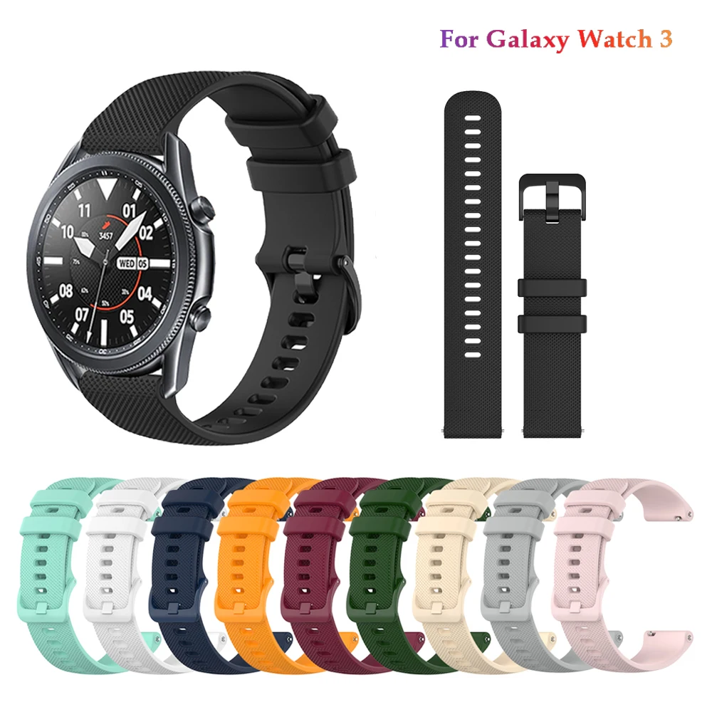 

Band For Samsung Galaxy Watch 3 45mm 41mm/ Galaxy Watch 46mm / Gear S3 Watch 22mm 20mm Silicone Sport Quick Release Replacement