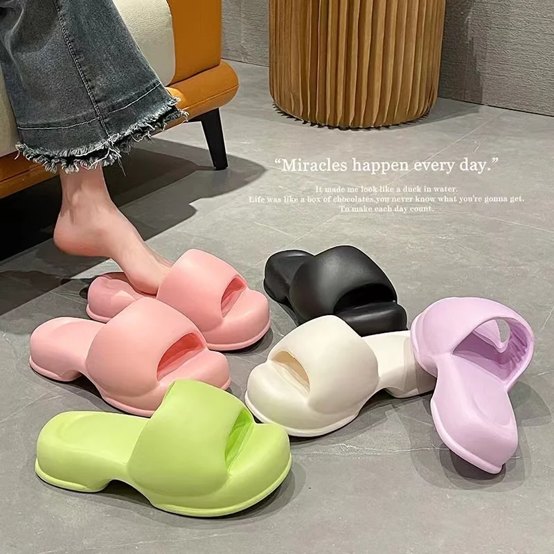 Warrior Woman Summer Slippers Sweet High Heels Sandals Anti-slip Wedge EVA Light Soft Casual Women Home Slippers