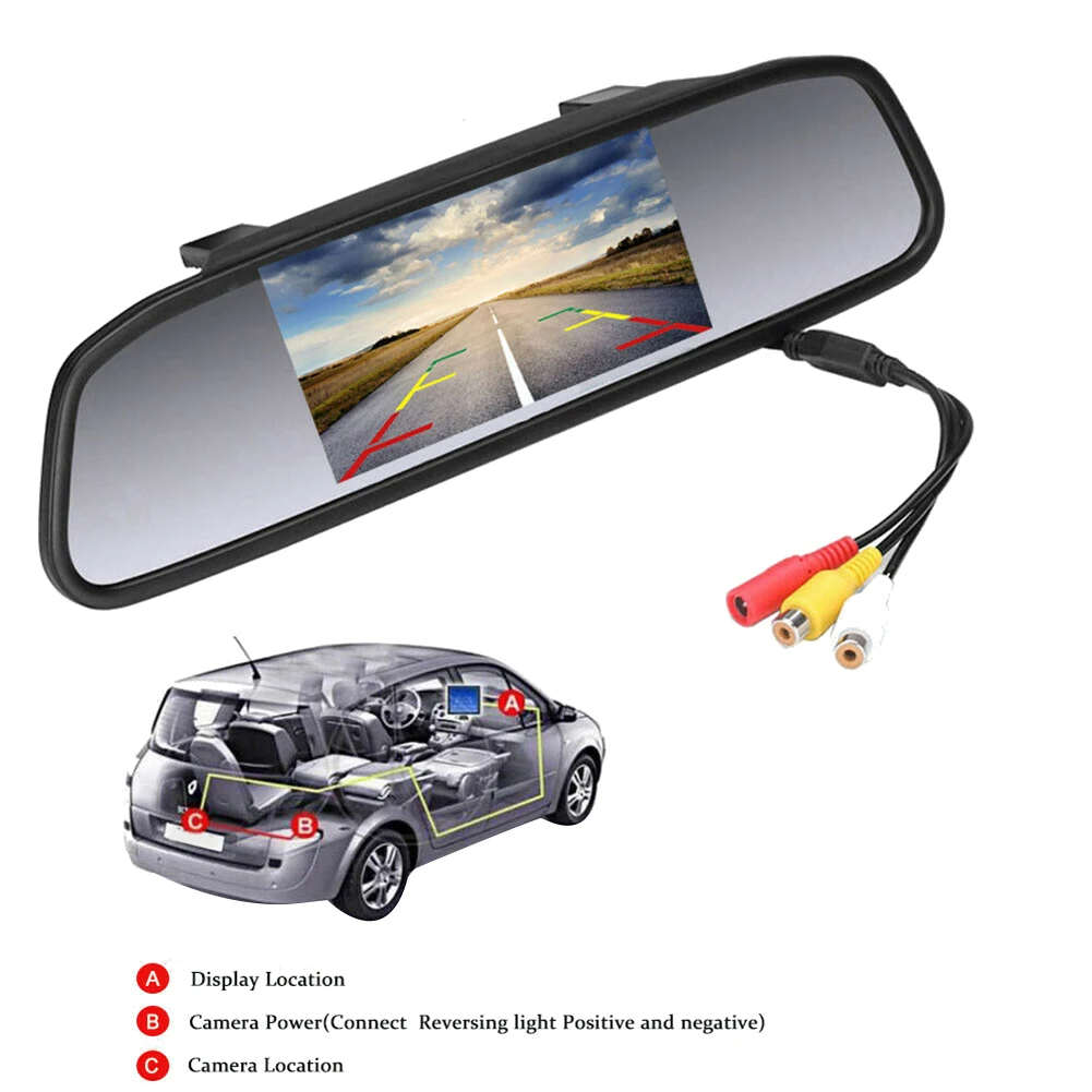 4 3-дюймовый автомобильный видеорегистратор зеркальный монитор заднего вида